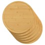 Tablas de cortar 6 uds bambú Ø30x1,5 cm