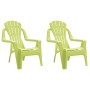 Sillas de jardín niños 2 uds aspecto madera PP verde 37x34x44cm de vidaXL, Sillas de jardín - Ref: Foro24-364740, Precio: 61,...