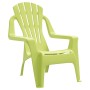 Sillas de jardín niños 2 uds aspecto madera PP verde 37x34x44cm de vidaXL, Sillas de jardín - Ref: Foro24-364740, Precio: 61,...