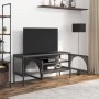 Mueble de TV vidrio y acero negro 105x35x50 cm en Muebles TV | Comprar online en Foro24