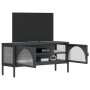 Mueble de TV vidrio y acero negro 105x35x50 cm en Muebles TV | Comprar online en Foro24