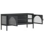 Mueble de TV vidrio y acero negro 105x35x50 cm en Muebles TV | Comprar online en Foro24