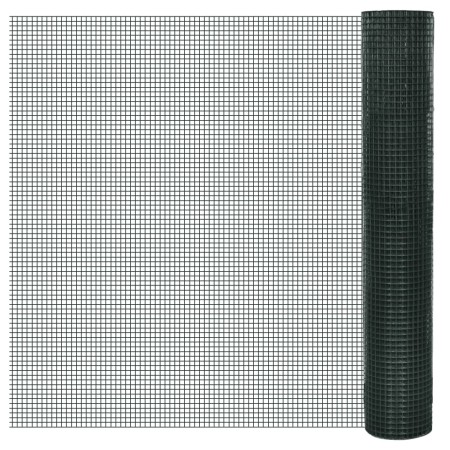 Alambrada gallinero galvanizada recubrimiento PVC verde 25x1 m