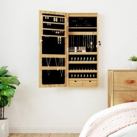 Espejo con joyero y luces LED para pared