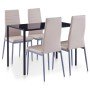 Conjunto de mesa y sillas de comedor 5 piezas color capuchino en Conjuntos de muebles para cocinas y comedores | Comprar online 