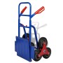 Carretilla de carga plegable con 6 ruedas azul