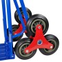 Carretilla de carga plegable con 6 ruedas azul
