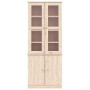 Vitrina de cristal ALTA madera maciza de pino 77x35x186,5 cm