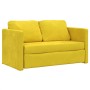 Sofá cama suelo 2 en 1 terciopelo amarillo oscuro 122x204x55 cm