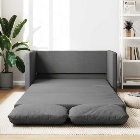 Sofá cama de suelo 2 en 1 tela gris oscuro 112x174x55 cm Sofá cama de suelo 2 en 1 tela gris oscuro 112x174x55 cm