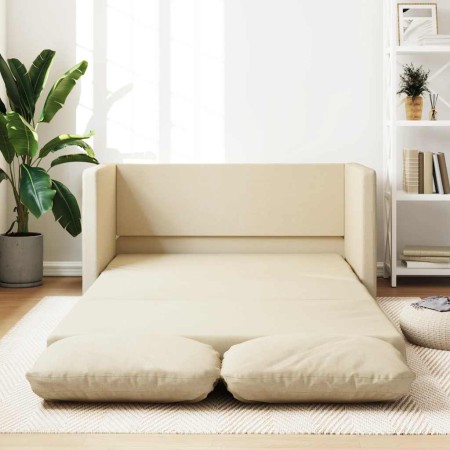 Sofá cama de suelo 2 en 1 tela crema 112x174x55 cm en Sofás | Comprar online en Foro24