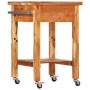 Carrito de cocina madera maciza de acacia 55x55x89 cm