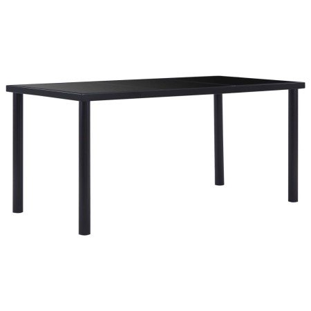 Mesa de comedor de vidrio templado negro 160x80x75 cm en Mesas de cocina y de comedor | Comprar online en Foro24
