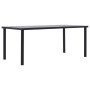 Mesa de comedor de MDF negro y gris hormigón 200x100x75 cm