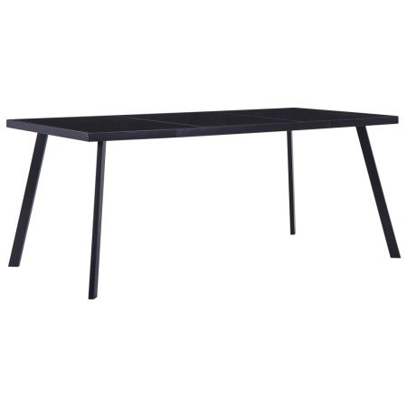 Mesa de comedor de vidrio templado negro 160x80x75 cm en Mesas de cocina y de comedor | Comprar online en Foro24