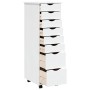 Cajonera con ruedas MOSS madera maciza de pino blanco
