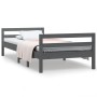 Estructura de cama madera maciza de pino gris 90x200 cm de vidaXL, Camas y somieres - Ref: Foro24-821626, Precio: 91,40 €
