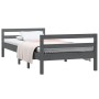Estructura de cama madera maciza de pino gris 90x200 cm de vidaXL, Camas y somieres - Ref: Foro24-821626, Precio: 91,40 €
