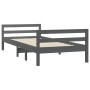 Bettgestell aus massivem, grauem Kiefernholz, 90 x 200 cm von vidaXL, Betten und Lattenroste - Ref: Foro24-821626, Preis: 91,...