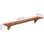 Estantes de pared 2 unidades madera maciza acacia 110x20x18 cm