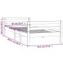 Bettgestell aus massivem, grauem Kiefernholz, 90 x 200 cm von vidaXL, Betten und Lattenroste - Ref: Foro24-821626, Preis: 91,...