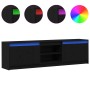 Gabinete de TV Negro 182 x 34 x 50 cm Madera contrachapada