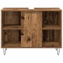 Juego de Muebles de Baño 3 pcs Madera Vieja 30 x 30 x 180 cm