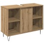 Juego de Muebles de Baño 3 pcs Roble artesanal 30 x 30 x 180 cm