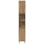 Juego de Muebles de Baño 3 pcs Roble artesanal 30 x 30 x 180 cm