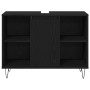 Juego de Muebles de Baño 3 pcs Roble Negro 30 x 30 x 180 cm