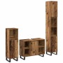 Juego de muebles de baño 3 pcs Marrón 30 x 30 x 180 cm