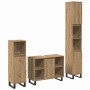 Juego de muebles de baño 3 pcs Marrón 30 x 30 x 180 cm