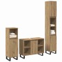Juego de muebles de baño 3 pcs Marrón 30 x 30 x 180 cm