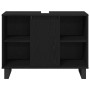 Juego de muebles de baño 3 pcs Negro 30 x 30 x 180 cm