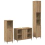 Conjunto de Muebles de Baño con puerta 3 pcs Roble artesanal