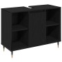 Conjunto de Muebles de Baño 3 pcs Roble Negro 30 x 30 x 180 cm