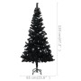 Árbol de Navidad artificial con LEDs y soporte PVC negro 120 cm