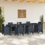Mesa de Jardín Antracita 300 x 100 x 73 cm ratán sintético