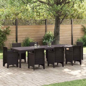 Mesa de Jardín Marrón 300 x 100 x 73 cm ratán sintético