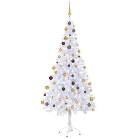 Árbol de Navidad artificial con luces y bolas 620 ramas 180 cm