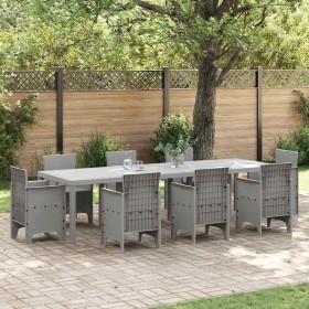 Mesa de Jardín Gris claro 300 x 100 x 73 cm ratán sintético