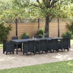 Mesa de Jardín Antracita 350 x 100 x 73 cm ratán sintético