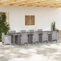 Mesa de Jardín Gris Claro 350 x 100 x 73 cm ratán sintético