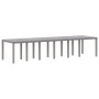 Mesa de Jardín Gris Claro 350 x 100 x 73 cm ratán sintético