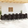 Mesa de Jardín Marrón 400 x 100 x 73 cm ratán sintético