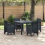 Conjunto de Comedor de Jardín 5 pcs Antracita Ratan Polt