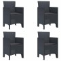 Conjunto de Comedor de Jardín 5 pcs Antracita Ratan Polt