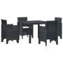 Conjunto de Comedor de Jardín 5 pcs Antracita Ratan Polt