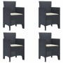 Conjunto de Comedor de Jardín 5 pcs Antracita Ratan Polt