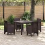 Conjunto de Comedor de Jardín 5 pcs Marrón Ratan Polt